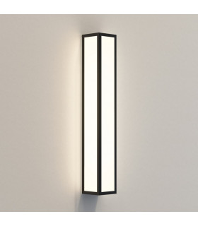 LED Bathroom Flush Wall Light Textured Black IP44 15.4W