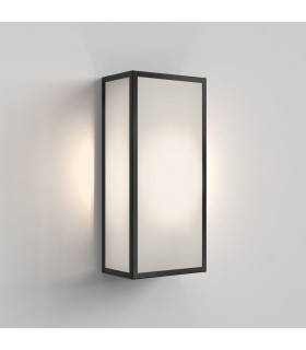 Messina Outdoor LED Wall Lantern Textured Black Frosted IP44 E27-1