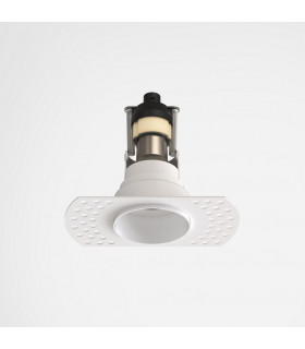 Trimless Round Adjustable Downlight Matt White GU10-2