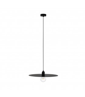 1 Light Dome Ceiling Pendant Black, E27 - 1