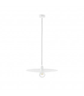 1 Light Dome Ceiling Pendant White, E27 - 1