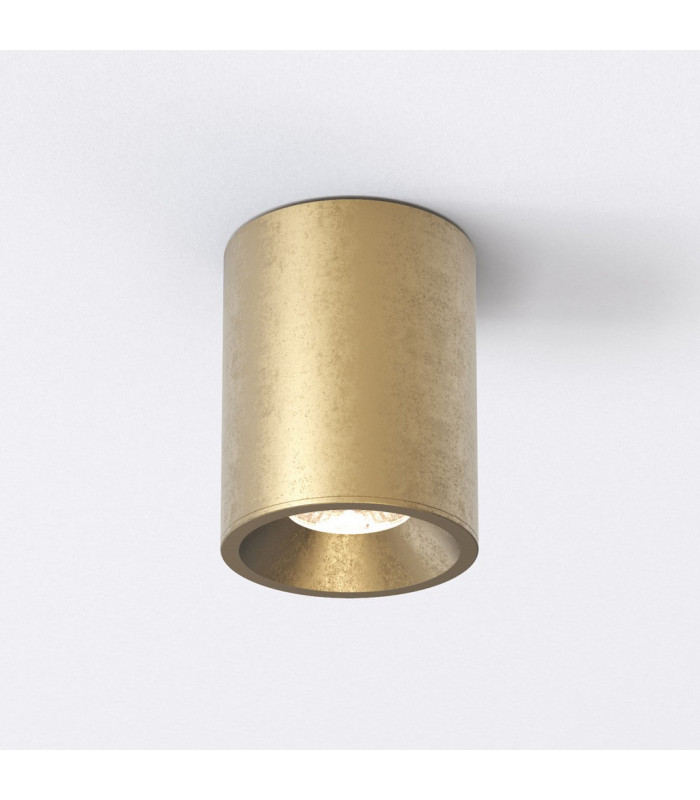 Kos Coastal Outdoor Round LED Surface Mounted Downlight Solid Brass IP44