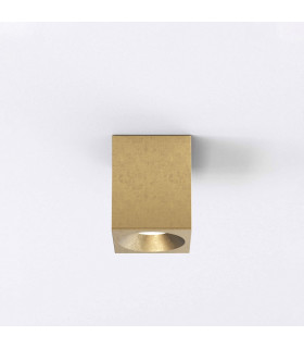 Kos Coastal Outdoor Square LED Surface Mounted Downlight Solid Brass IP44