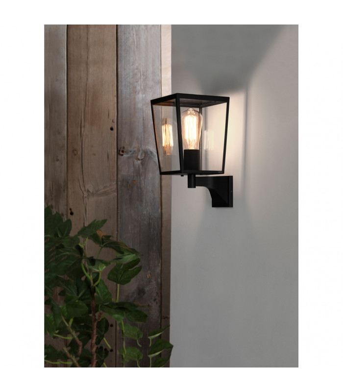 Farringdon Outdoor Wall Lantern Textured Black IP44 E27-5