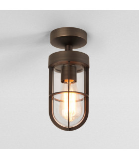 1 Light Outdoor Semi Flush Ceiling Light Bronze IP44 E27-1