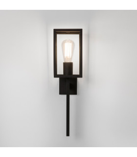 1 Light Outdoor Wall Lantern Textured Black IP44 E27-1