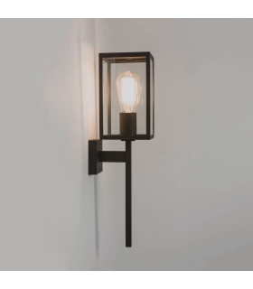1 Light Outdoor Wall Lantern Textured Black IP44 E27-2