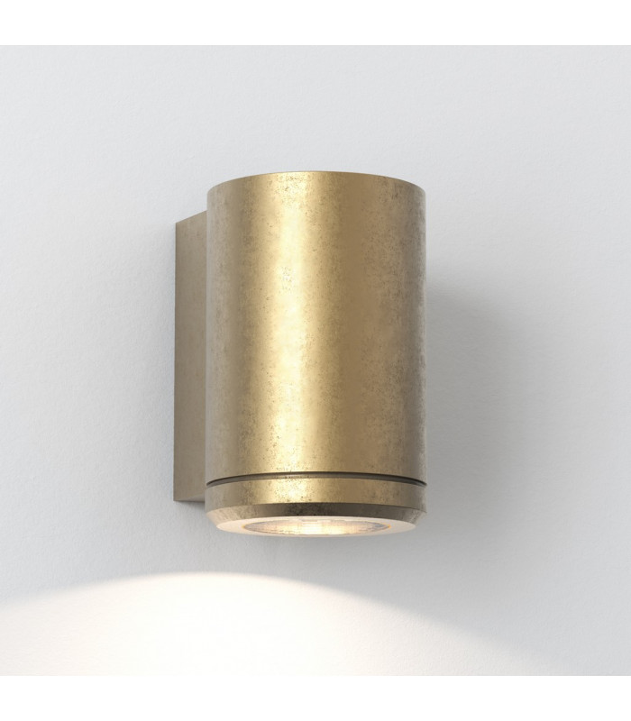 Jura Single Outdoor Coastal Wall Downlight Solid Brass IP44 GU10-1