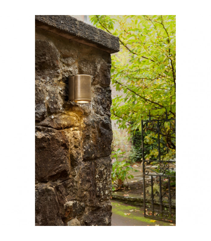 Jura Single Outdoor Coastal Wall Downlight Solid Brass IP44 GU10-4