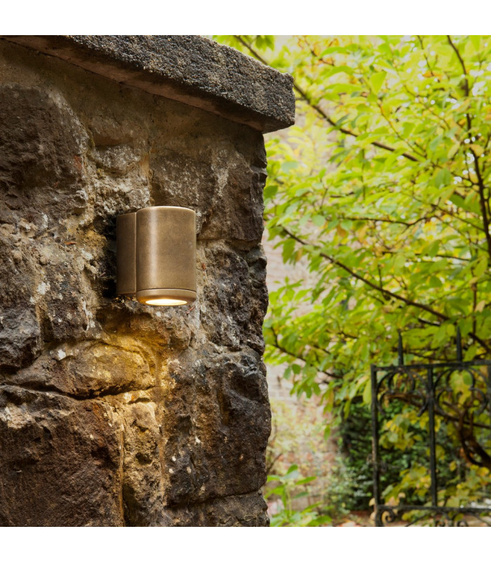 Jura Single Outdoor Coastal Wall Downlight Solid Brass IP44 GU10-5