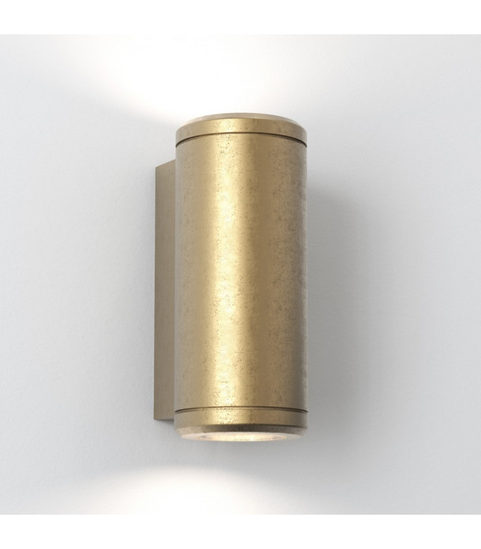 Jura Twin 2 Light Outdoor Up Down Coastal Wall Light Solid Brass IP44 GU10-1