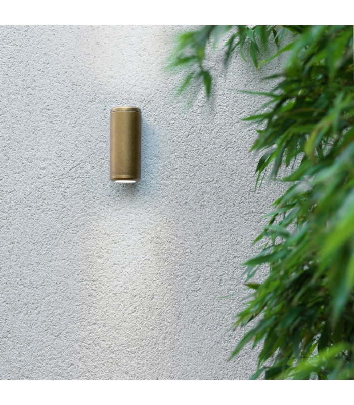 Jura Twin 2 Light Outdoor Up Down Coastal Wall Light Solid Brass IP44 GU10-5