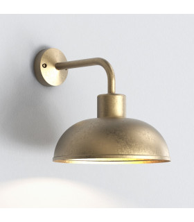 Stornoway Outdoor Coastal Dome Wall Light Solid Brass E27-1