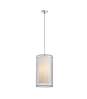 1 Light Ceiling Pendant Satin Nickel with Double Shade, E27 - 1