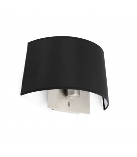 1 Light Indoor Wall Lamp Black, Satin Nickel, E27 - 1