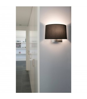 1 Light Indoor Wall Lamp Black, Satin Nickel, E27 - 2