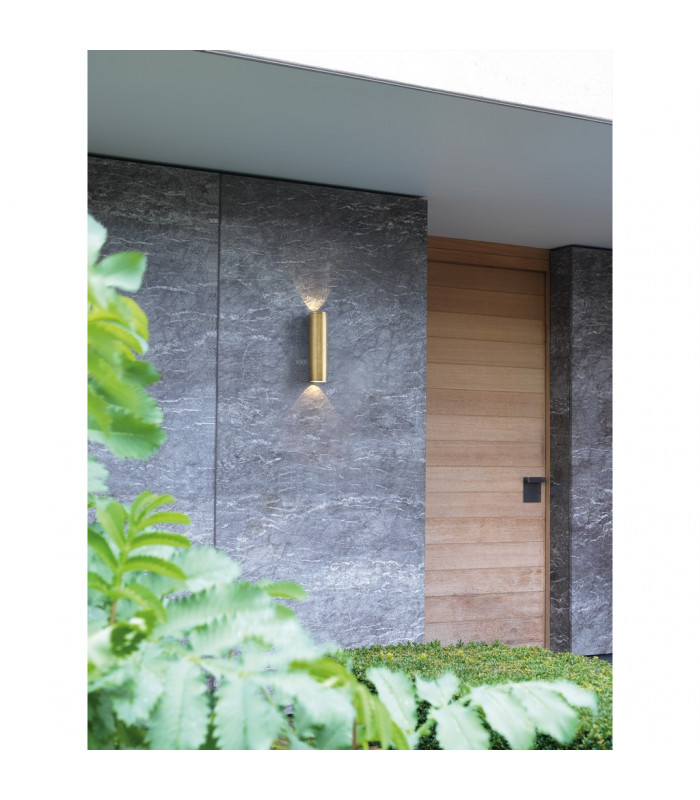 Ava Coastal Outdoor LED Up Down Wall Light Solid Brass IP44 GU10-5