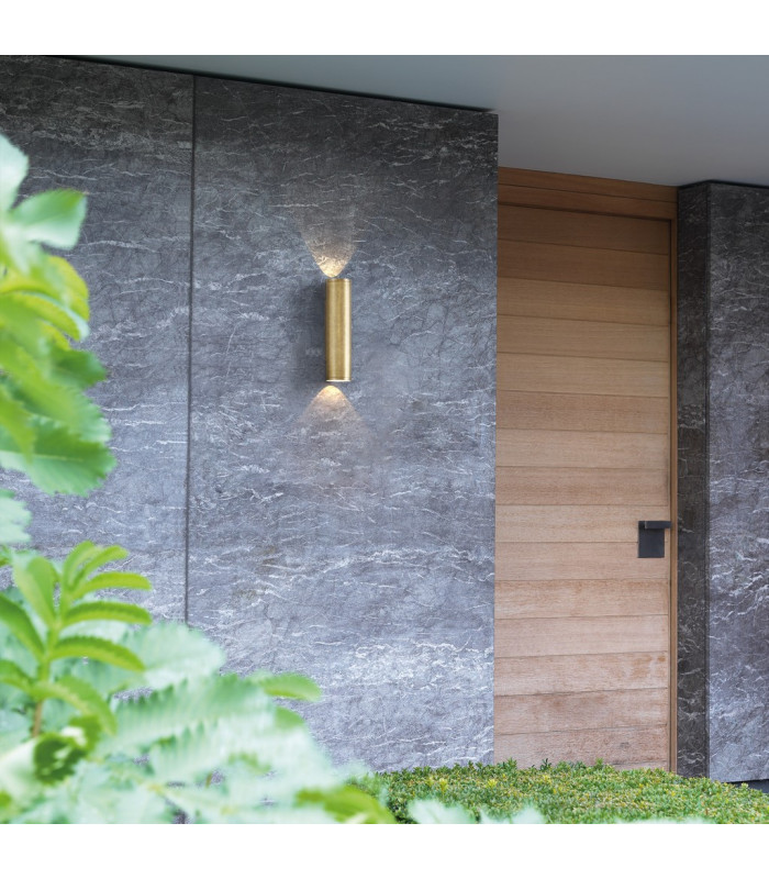 Ava Coastal Outdoor LED Up Down Wall Light Solid Brass IP44 GU10-7