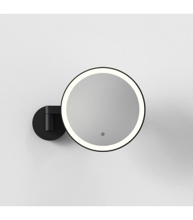 Nagoya Adjustable Round LED Bath Mirror Matt Black IP44-2