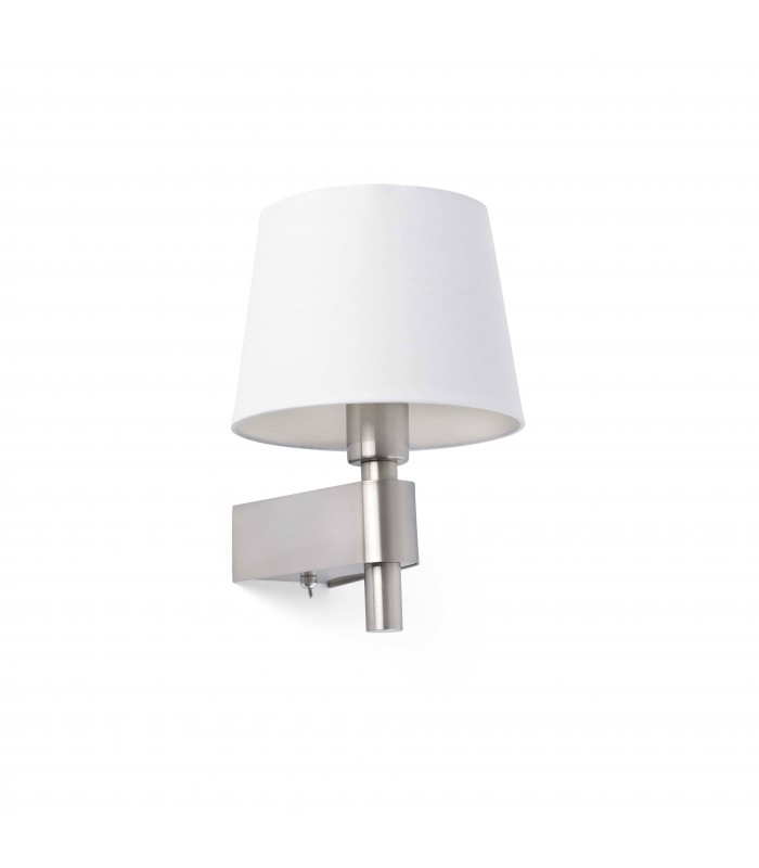 1 Light Indoor Wall Lamp White, Satin Nickel, E27 - 1