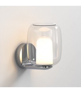 Aquina Bathroom Wall Light Polished Chrome with Glass Shade-1
