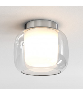 Aquina Bathroom 24cm Ceiling Light Polished Chrome with Glass Shade-1