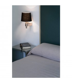 1 Light Indoor Wall Lamp Black, Satin Nickel, E27 - 2