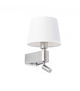 1 Light Indoor Wall Light Reading Lamp White, Satin Nickel, E27 - 1