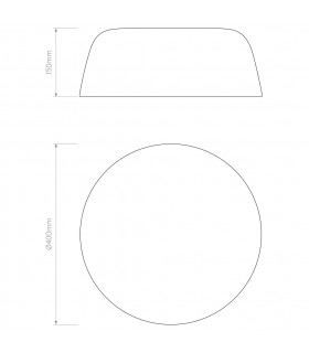 Taiko Cylindrical 40cm Bowl Ceiling Light Black-2