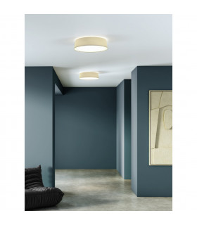 Taiko Cylindrical 40cm Bowl Ceiling Light Putty Fabric-2