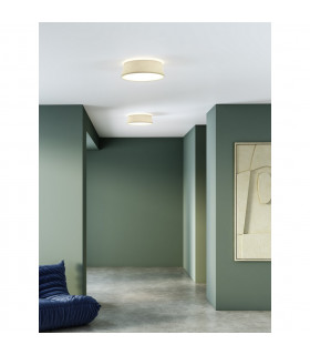 Taiko Cylindrical 43cm Bowl Ceiling Light Putty Fabric-2