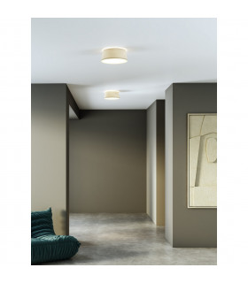 Taiko Cylindrical 33cm Bowl Ceiling Light Putty Fabric-2