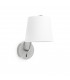 1 Light Indoor Wall Lamp Satin Nickel with White Shade, E27 - 1