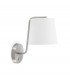 1 Light Indoor Wall Lamp Satin Nickel with White Shade, E27 - 2