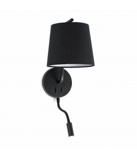 1 Light Indoor Wall Light Reading Lamp Black, E27 - 1