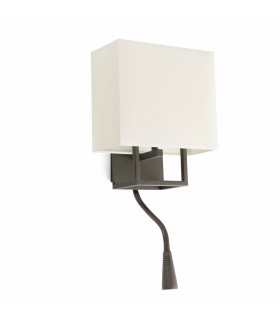 1 Light Indoor Wall Light Reading Lamp Brown with Shade, E14 - 1