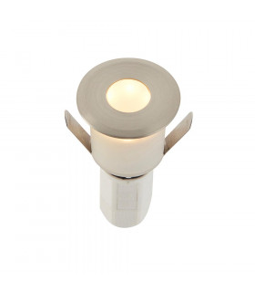 Hades LED Outdoor Recessed Ground Decking Light Satin Nickel Effect Plate 3000K IP67
