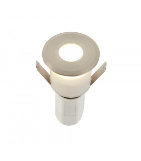 Hades LED Outdoor Recessed Ground Decking Light Satin Nickel Effect Plate 4000K IP67
