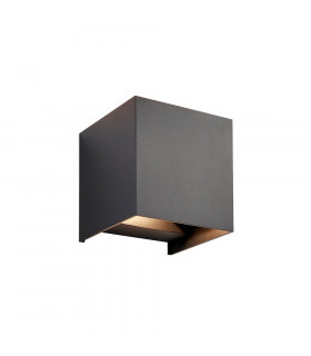 Glover CCT LED Outdoor Up Down Wall Lamp Matt Black Paint & Clear Glass 3000/4000/6000K IP44-1