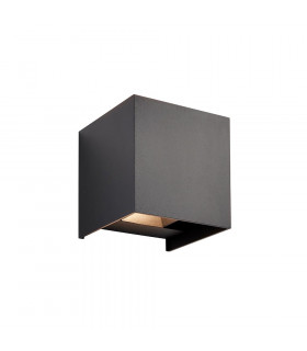 Glover CCT LED Outdoor Up Down Wall Lamp Matt Black Paint & Clear Glass 3000/4000/6000K IP44-2