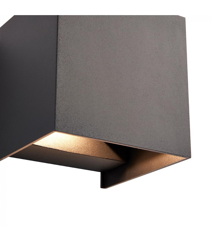 Glover CCT LED Outdoor Up Down Wall Lamp Matt Black Paint & Clear Glass 3000/4000/6000K IP44-4