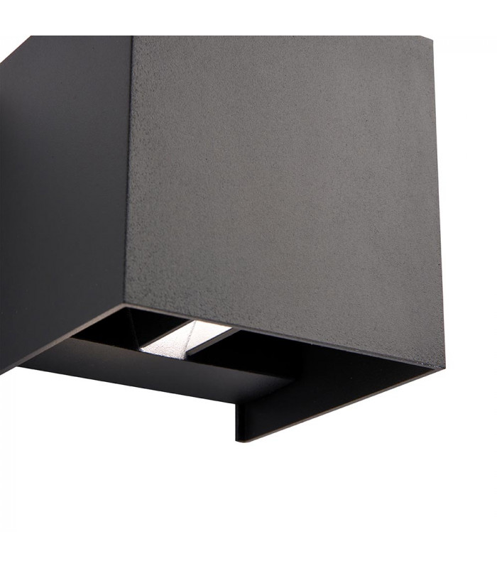Glover CCT LED Outdoor Up Down Wall Lamp Matt Black Paint & Clear Glass 3000/4000/6000K IP44
