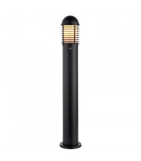 Louvre Photocell Outdoor Tall Bollard Light Matt Black Paint IP44-1