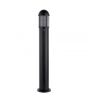 Louvre Photocell Outdoor Tall Bollard Light Matt Black Paint IP44-2