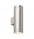 Palin XL Outdoor Up Down Wall Lamp Brushed Stainless Steel & Clear Glass IP44-1