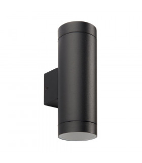 Palin XL Outdoor Up Down Wall Lamp Textured Black Paint & Clear Glass IP44-2