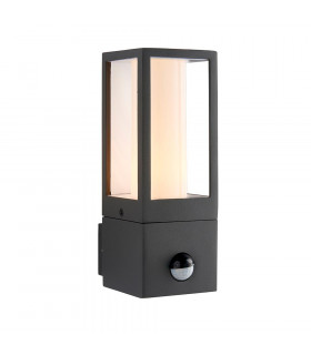 Lantern Outdoor Wall Lamp Motion Sensor Textured Grey Paint IP44-1