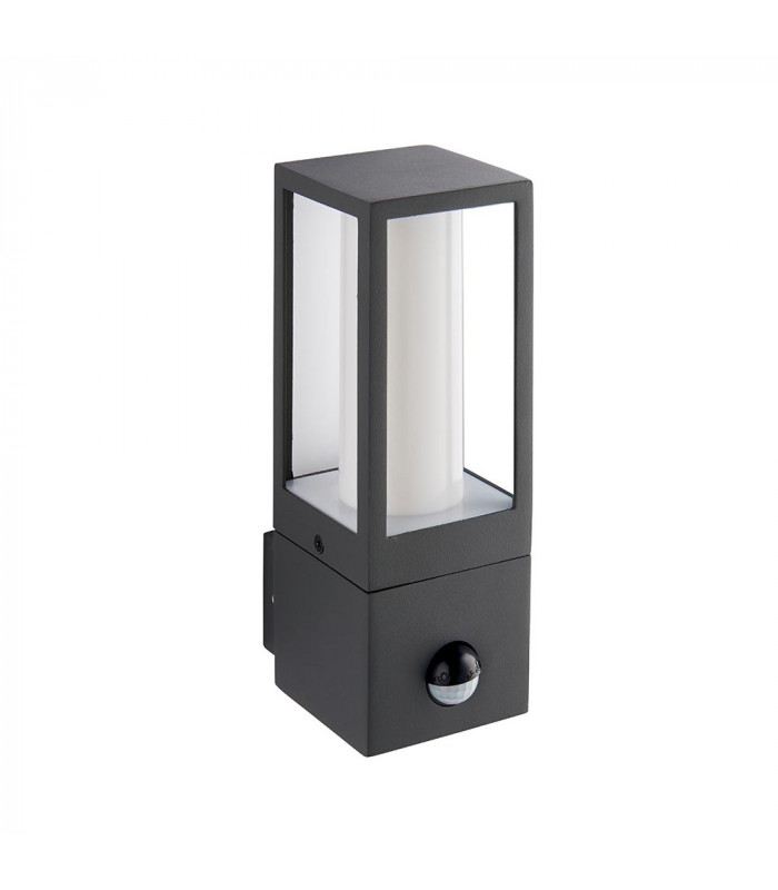 Lantern Outdoor Wall Lamp Motion Sensor Textured Grey Paint IP44-4