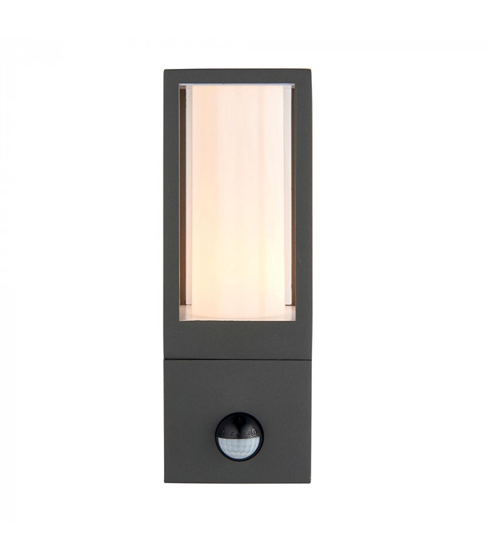 Lantern Outdoor Wall Lamp Motion Sensor Textured Grey Paint IP44