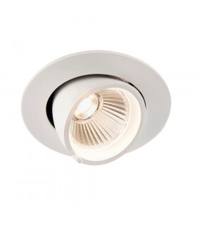 Axial LED Indoor Recessed Downlight Tilt Matt White Paint & Clear Glass 3000K-1